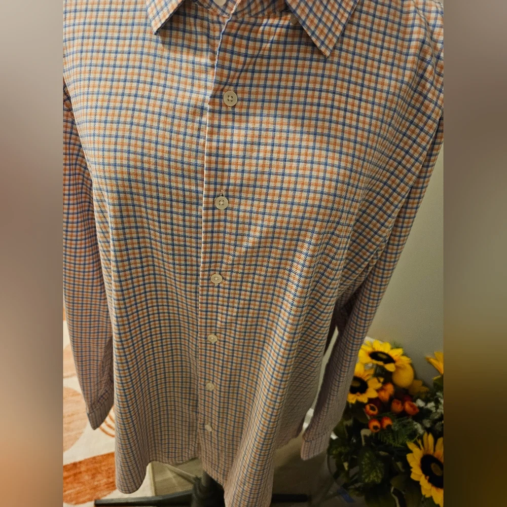 Porter+Ash, Men's Casual Blue and Orange Button Down Shirt. NWOT Sz M - Picture 3 of 8